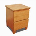 Flat Shaker Nightstand w/ 2 Drawers, Oak