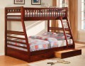 California Cherry Bunk Bed w/ 2 Drawers, Twin Full