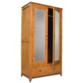 Wardrobe w/ Mirror Doors & 2 Drawers
