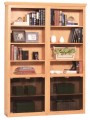 Pine Double Bookcase w/ Glass Doors