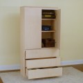 Armoire, Flat Shaker w/ 2 Doors & 3 Drawers