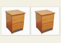 PACKAGE DEAL: 2 Flat Shaker Nightstand w/ 2 Drawers, Oak