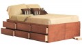 Storage Bed, 6 Drawers on glides, Queen