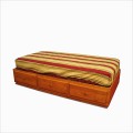 Pine Cal King Captains Bed, 3 Drawers on tracks