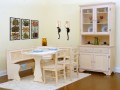 Cottage Corner Bench w/ China, Table & 2 Chairs
