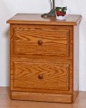 Beveled Edge Nightstand w/ 2 Drawers, Oak