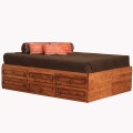 Raised Panel Storage Bed, 12 Drawers on glides, King
