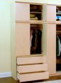 Armoire, Flat Shaker w/ 2 Doors & 3 Drawers & Storage Top
