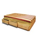 Pine Cal King Captains Bed, 6 Drawers 