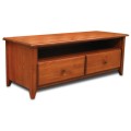 TV Stand w/  2 Drawers on tracks, Pine