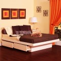 Cal King Platform Bed, 2 Drawers on metal glides 
