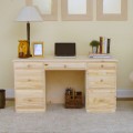 Beveled Edge Desk w/ 7  Drawers on metal glides